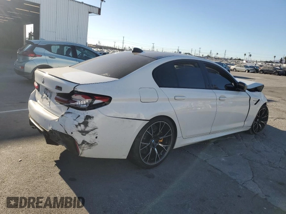 2021 BMW M5 with VIN WBS83CH06MCG40567, listed as a Copart auction lot 87288054 with 0 mi miles and Salvage Title. Bid and sale history available at carsss.com. Image 3.