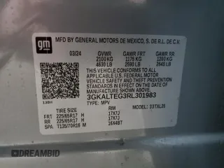 2024 GMC Terrain SLE with VIN 3GKALTEG3RL301983, listed as a Copart auction lot 42674035 with 6,020 mi miles and Salvage Title. Bid and sale history available at DreamBid. Image 15.