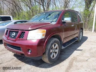 2011 Nissan Armada SV with VIN 5N1BA0ND4BN605156, listed as a IAAI auction lot 42007955 with 190,103 mi miles. Bid and sale history available at carsss.com. Image 2.