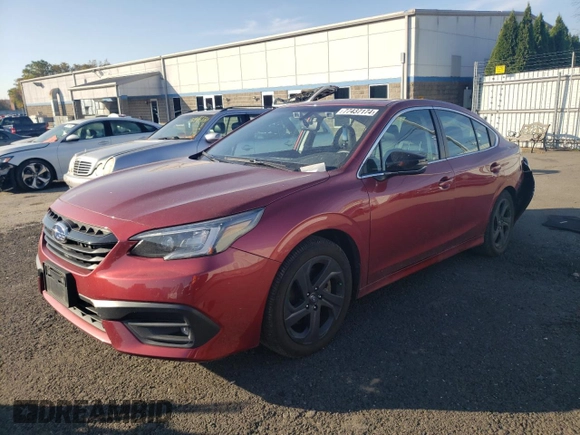 2021 Subaru Legacy Sport with VIN 4S3BWAH66M3002555, listed as a Copart auction lot 77437174 with 40,744 mi miles and Salvage Title. Bid and sale history available at carsss.com. Image 1.