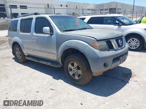 2005 Nissan Pathfinder SE with VIN 5N1AR18W95C754105, listed as a IAAI auction lot 42804550 with Not provided miles and . Bid and sale history available at DreamBid. Image 1.