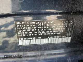 2010 Volkswagen Golf with VIN WVWDA7AJ6AW333719, listed as a Copart auction lot 72134234 with 120,011 mi miles and Salvage title. Bid and sale history available at DreamBid. Image 13.