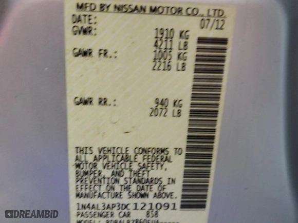 2013 Nissan Altima 2.5 SL with VIN 1N4AL3AP3DC121091, listed as a Copart auction lot 50649065 with 128,098 mi miles and Salvage Title. Bid and sale history available at carsss.com. Image 14.