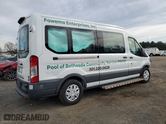 2018 Ford Transit Passenger XL with VIN 1FBZX2CM3JKB15408, listed as a Copart auction lot 49072305 with Not Provided miles and Salvage Title. Bid and sale history available at carsss.com. Image 3.