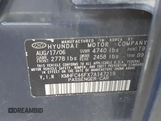2007 Hyundai Azera SE z VIN KMHFC46FX7A147219, wystawiony jako IAAI lot #42346432 z przebiegiem 163 646 mil mil oraz . Historia ofert i sprzedaży dostępna na DreamBid. Obrazek 9.