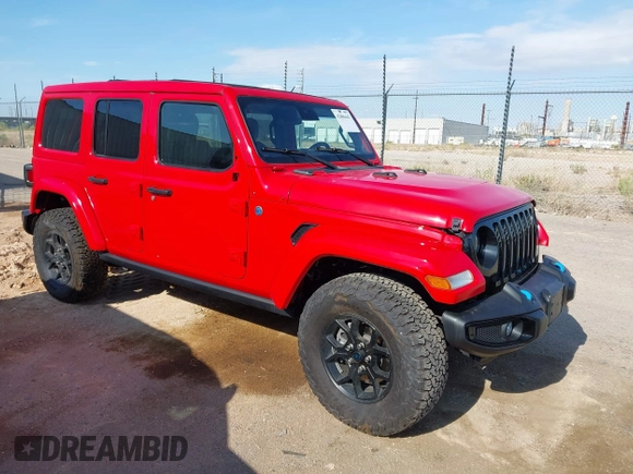 2024 Jeep Wrangler Sport S with VIN 1C4RJXN64RW141013, listed as a IAAI auction lot 42806441 with 5,893 mi miles and . Bid and sale history available at DreamBid. Image 1.