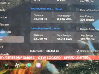 2022 Tesla Model 3 Long Range with VIN 5YJ3E1EB9NF104963, listed as a Copart auction lot 48544255 with 56,451 mi miles and Salvage Title. Bid and sale history available at DreamBid. Image 9.
