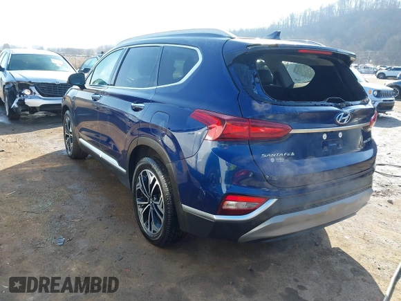2019 Hyundai Santa Fe Ultimate with VIN 5NMS5CAA6KH117104, listed as a IAAI auction lot 41639157 with 75,507 mi miles and . Bid and sale history available at DreamBid. Image 3.