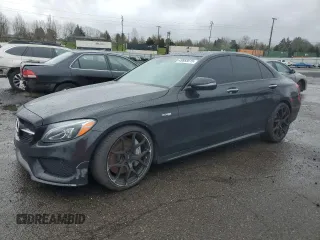 2018 Mercedes-Benz C 43 AMG z VIN 55SWF6EB1JU246594, wystawiony jako Copart lot #49953015 z przebiegiem Nie podano mil oraz Szkoda całkowita • Salvage title. Historia ofert i sprzedaży dostępna na DreamBid. Obrazek 1.