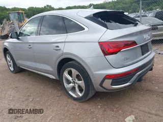 2023 Audi Q5 Sportback S line Prestige with VIN WA16AAFY1P2002049, listed as a IAAI auction lot 42450923 with 24,765 mi miles and . Bid and sale history available at DreamBid. Image 3.