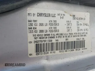 2008 Chrysler Pacifica with VIN 2A8GM78X78R113600, listed as a IAAI auction lot 42271368 with 219,401 mi miles and . Bid and sale history available at DreamBid. Image 9.