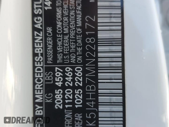 2021 Mercedes-Benz CLA with VIN W1K5J4HB7MN228172, listed as a Copart auction lot 41620665 with 67,268 mi miles and Salvage Title. Bid and sale history available at carsss.com. Image 12.