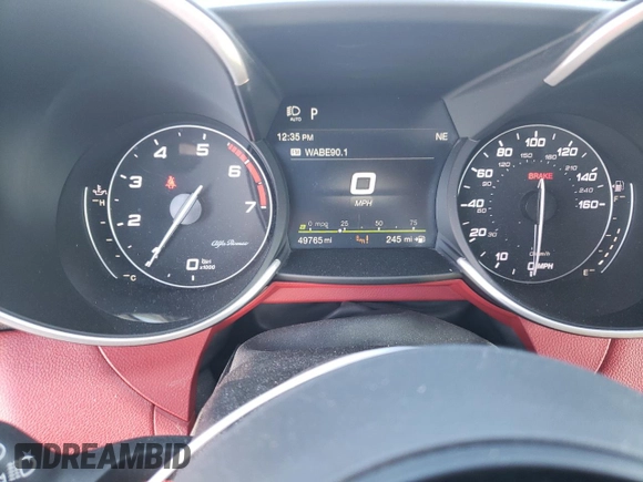 2020 Alfa Romeo Giulia Ti Sport with VIN ZARFAMBN0L7635096, listed as a Copart auction lot 84913134 with 49,765 mi miles and Salvage title. Bid and sale history available at DreamBid. Image 9.
