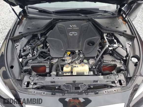 2023 Infiniti Q50 Red Sport 400 with VIN JN1FV7DP8PM570247, listed as a Copart auction lot 81809854 with 6,241 mi miles and Salvage Title. Bid and sale history available at DreamBid. Image 11.