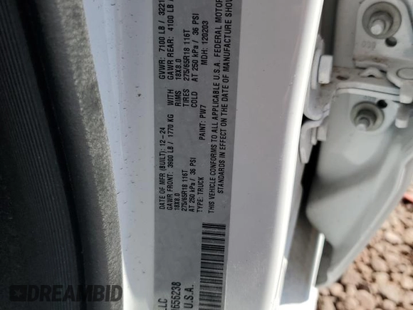 2025 Ram 1500 Big Horn z VIN 1C6SRFFP8SN656238, wystawiony jako Copart lot #51521185 z przebiegiem 1 776 mil mil oraz Szkoda całkowita • Salvage title. Historia ofert i sprzedaży dostępna na DreamBid. Obrazek 13.