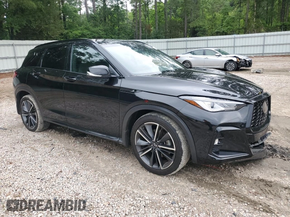 2024 Infiniti QX50 Sport with VIN 3PCAJ5FA9RF104578, listed as a Copart auction lot 58566605 with 16,306 mi miles and Salvage title. Bid and sale history available at DreamBid. Image 4.
