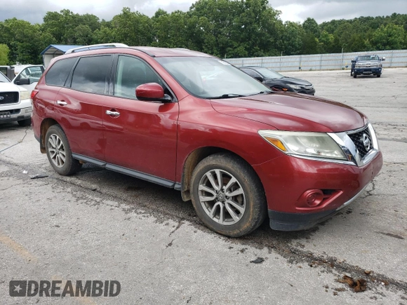 2014 Nissan Pathfinder S with VIN 5N1AR2MM3EC672574, listed as a Copart auction lot 60650325 with 139,558 mi miles and Salvage title. Bid and sale history available at DreamBid. Image 4.