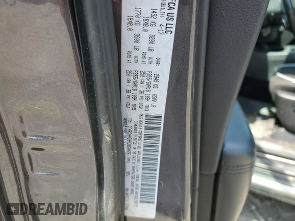 2017 Dodge Durango SXT with VIN 1C4RDHAG9HC860026, listed as a Copart auction lot 59656105 with 130,452 mi miles and Salvage title. Bid and sale history available at DreamBid. Image 12.