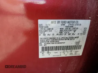 2013 Ford Explorer with VIN 1FM5K7B81DGB58707, listed as a Copart auction lot 54062715 with 177,687 mi miles and Salvage title. Bid and sale history available at DreamBid. Image 14.
