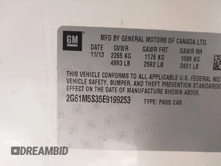 2014 Cadillac XTS Luxury with VIN 2G61M5S35E9199253, listed as a IAAI auction lot 41400558 with 112,955 mi miles. Bid and sale history available at carsss.com. Image 9.