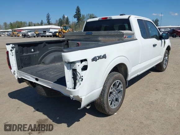 2024 Ford F-150 with VIN 1FTEX2LP1RKD38773, listed as a IAAI auction lot 41973683 with 7,538 mi miles and . Bid and sale history available at DreamBid. Image 4.