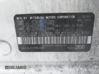 2018 Mitsubishi Outlander SE with VIN JA4AD3A31JZ068236, listed as a IAAI auction lot 40917348 with 144,529 mi miles and . Bid and sale history available at DreamBid. Image 9.