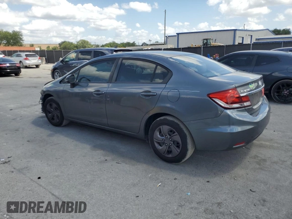2013 Honda Civic LX with VIN 19XFB2F50DE093862, listed as a Copart auction lot 54734945 with 105,955 mi miles and Salvage Title. Bid and sale history available at DreamBid. Image 2.