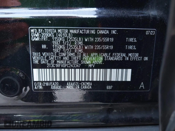 2023 Toyota RAV4 XLE Premium с VIN 2T3C1RFV0PC243347, выставлен на аукционе IAAI как лот 41972971 с пробегом 78 717 миль миль и . История ставок и продаж доступна на DreamBid. Изображение 9.