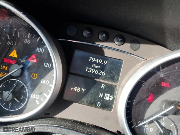2010 Mercedes-Benz M-Class ML 350 with VIN 4JGBB8GB0AA580527, listed as a Copart auction lot 46063815 with 139,626 mi miles and Salvage Title. Bid and sale history available at carsss.com. Image 9.