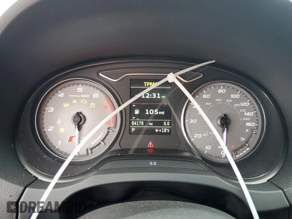 2015 Audi S3 2.0T Premium Plus with VIN WAUBFGFF8F1109432, listed as a Copart auction lot 41732435 with 84,178 mi miles and Salvage Title. Bid and sale history available at carsss.com. Image 9.