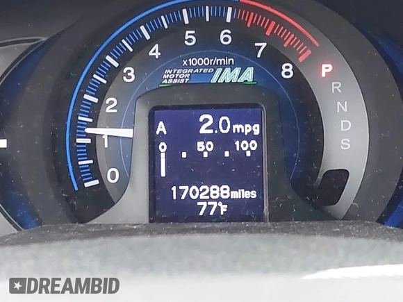 2012 Honda Insight EX with VIN JHMZE2H79CS004299, listed as a IAAI auction lot 42296207 with 170,288 mi miles and . Bid and sale history available at DreamBid. Image 15.