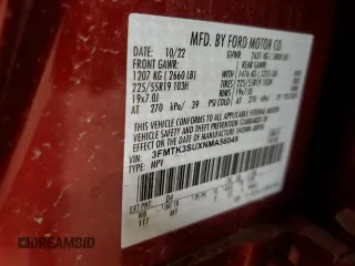 2022 Ford Mustang Mach-E Premium z VIN 3FMTK3SUXNMA56049, wystawiony jako Copart lot #55595135 z przebiegiem Nie podano mil oraz Szkoda całkowita • Salvage title. Historia ofert i sprzedaży dostępna na DreamBid. Obrazek 12.