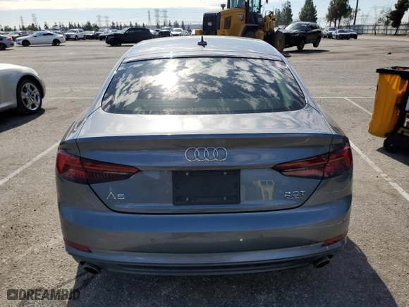 2018 Audi A5 Sportback Premium Plus with VIN WAUENCF54JA062750, listed as a Copart auction lot 45016295 with NaN miles and Salvage Title. Bid and sale history available at carsss.com. Image 6.
