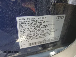 2021 Audi Q7 Premium with VIN WA1AJAF71MD041774, listed as a Copart auction lot 56676145 with 46,500 mi miles and Salvage title. Bid and sale history available at DreamBid. Image 14.