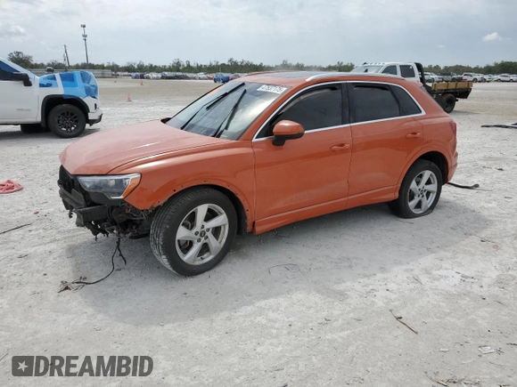 2021 Audi Q3 Premium with VIN WA1AUCF35M1124724, listed as a Copart auction lot 47537175 with Not provided miles and Non repairable. Bid and sale history available at DreamBid. Image 1.