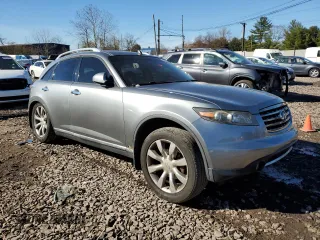 2006 Infiniti FX35 with VIN JNRAS08W96X210684, listed as a Copart auction lot 80438524 with 124,929 mi miles and Salvage Title. Bid and sale history available at carsss.com. Image 4.