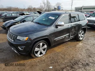 2016 Jeep Grand Cherokee Overland with VIN 1C4RJFCG8GC402339, listed as a Copart auction lot 47553385 with 121,486 mi miles and Salvage title. Bid and sale history available at DreamBid. Image 1.