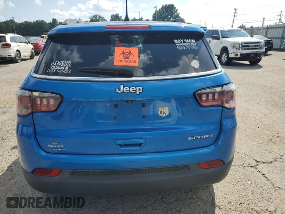 2019 Jeep Compass Sport z VIN 3C4NJCAB4KT699479, wystawiony jako Copart lot #57969445 z przebiegiem 97 621 mil mil oraz Szkoda całkowita • Salvage title. Historia ofert i sprzedaży dostępna na DreamBid. Obrazek 6.