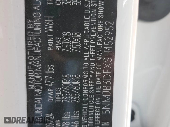 2025 Hyundai Tucson SEL z VIN 5NMJB3DEXSH452952, wystawiony jako Copart lot #55910365 z przebiegiem 10 058 mil mil oraz Nie do naprawy • Non repairable. Historia ofert i sprzedaży dostępna na DreamBid. Obrazek 13.