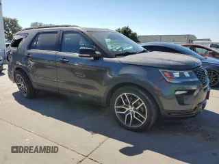 2018 Ford Explorer Sport with VIN 1FM5K8GT4JGC07574, listed as a Copart auction lot 72860404 with 18,563 mi miles and Salvage title. Bid and sale history available at DreamBid. Image 4.