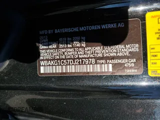 2013 BMW 3 Series 335is with VIN WBAKG1C57DJ217978, listed as a Copart auction lot 75499834 with 84,994 mi miles and Salvage Title. Bid and sale history available at carsss.com. Image 13.