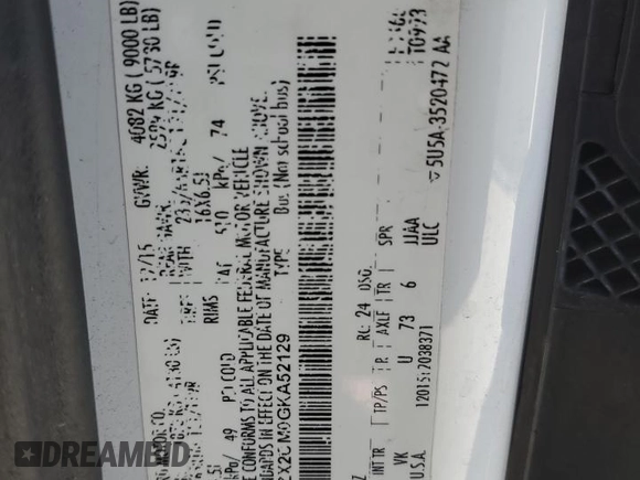 2016 Ford Transit XL z VIN 1FBZX2CM0GKA52129, wystawiony jako Copart lot #49789595 z przebiegiem 265 391 mil mil oraz Szkoda całkowita • Salvage title. Historia ofert i sprzedaży dostępna na DreamBid. Obrazek 13.