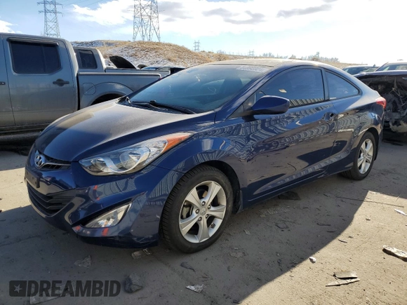 2013 Hyundai Elantra Coupe SE with VIN KMHDH6AE3DU019580, listed as a Copart auction lot 84892324 with 89,273 mi miles and Salvage Title. Bid and sale history available at carsss.com. Image 1.