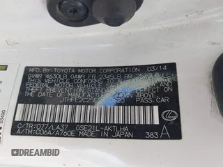 2014 Lexus IS 350 C with VIN JTHFE2C25E2510620, listed as a IAAI auction lot 42283748 with Not provided miles and . Bid and sale history available at DreamBid. Image 9.