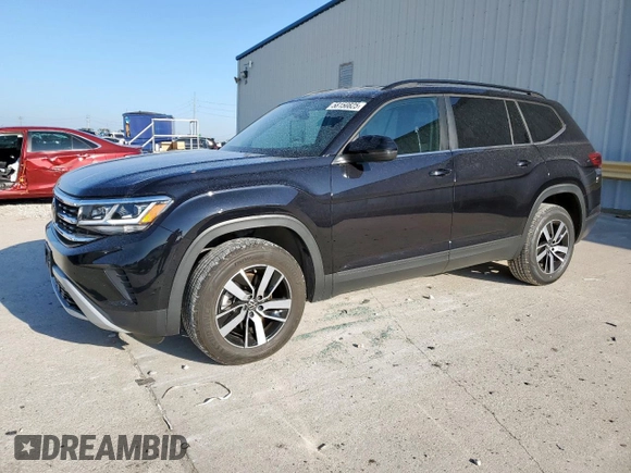 2022 Volkswagen Atlas SE with VIN 1V2DP2CA9NC542795, listed as a Copart auction lot 58150825 with 45,399 mi miles and Clean title. Bid and sale history available at DreamBid. Image 1.