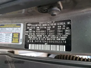 2013 Kia Sorento LX with VIN 5XYKTDA25DG362378, listed as a Copart auction lot 51508595 with 183,259 mi miles and Salvage Title. Bid and sale history available at carsss.com. Image 13.