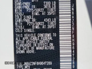 2017 Infiniti QX80 with VIN JN8AZ2NF8H9647289, listed as a Copart auction lot 46935293 with 89,279 mi miles. Bid and sale history available at carsss.com. Image 16.