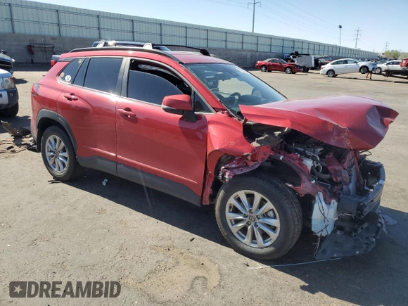 2022 Toyota Corolla Cross LE with VIN 7MUCAABG8NV008867, listed as a Copart auction lot 57232415 with 48,670 mi miles and Salvage title. Bid and sale history available at DreamBid. Image 4.