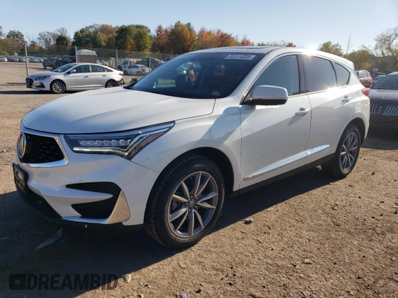 2020 Acura RDX w/Technology Pkg with VIN 5J8TC2H53LL038083, listed as a Copart auction lot 72711323 with 55,685 mi miles. Bid and sale history available at carsss.com. Image 1.