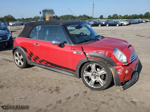 2006 MINI Cooper Convertible S with VIN WMWRH335X6TF88313, listed as a Copart auction lot 72509284 with 48,522 mi miles and Salvage Title. Bid and sale history available at carsss.com. Image 4.